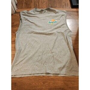 VTG 90s Gatorade Logo Sleeveless Shirt Gym Adult Size XL Gray Cotton Made In USA